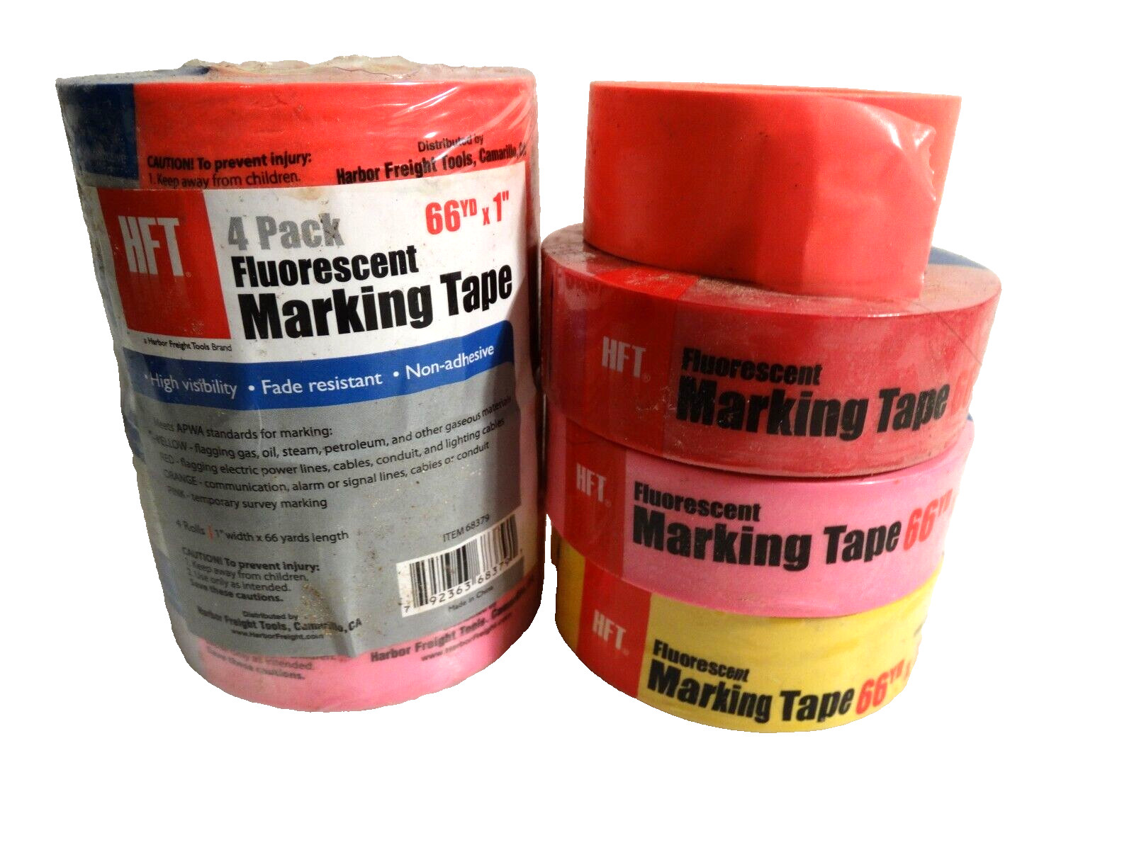 Fluorescent Marking Tape 7 Pack 1 Inch