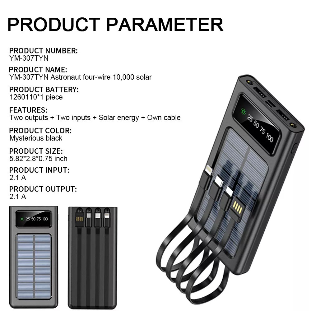 100000mAh Power Bank External Battery Backup Fast Charger for Cell Phone US
