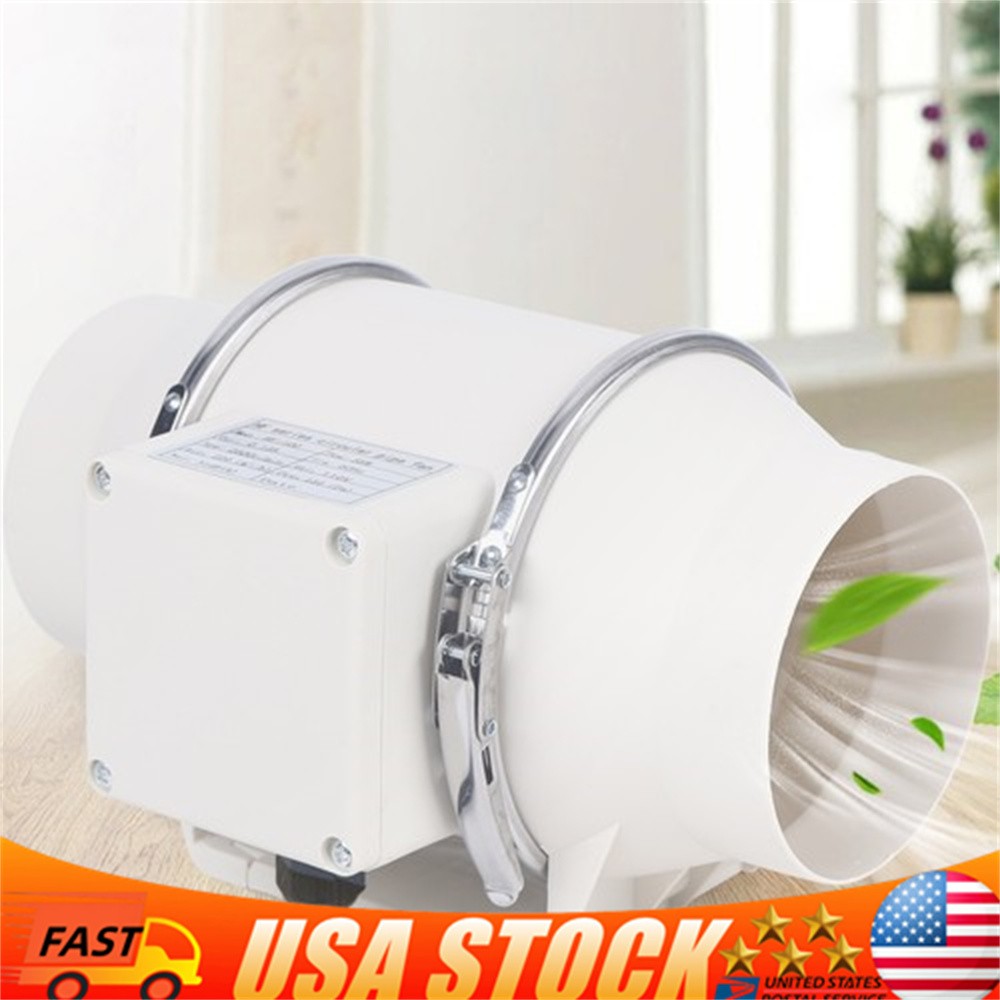 4in Grow Tent Inline Duct Fan Hydroponics Exhaust Ventilation 220CFM Tubular Fan