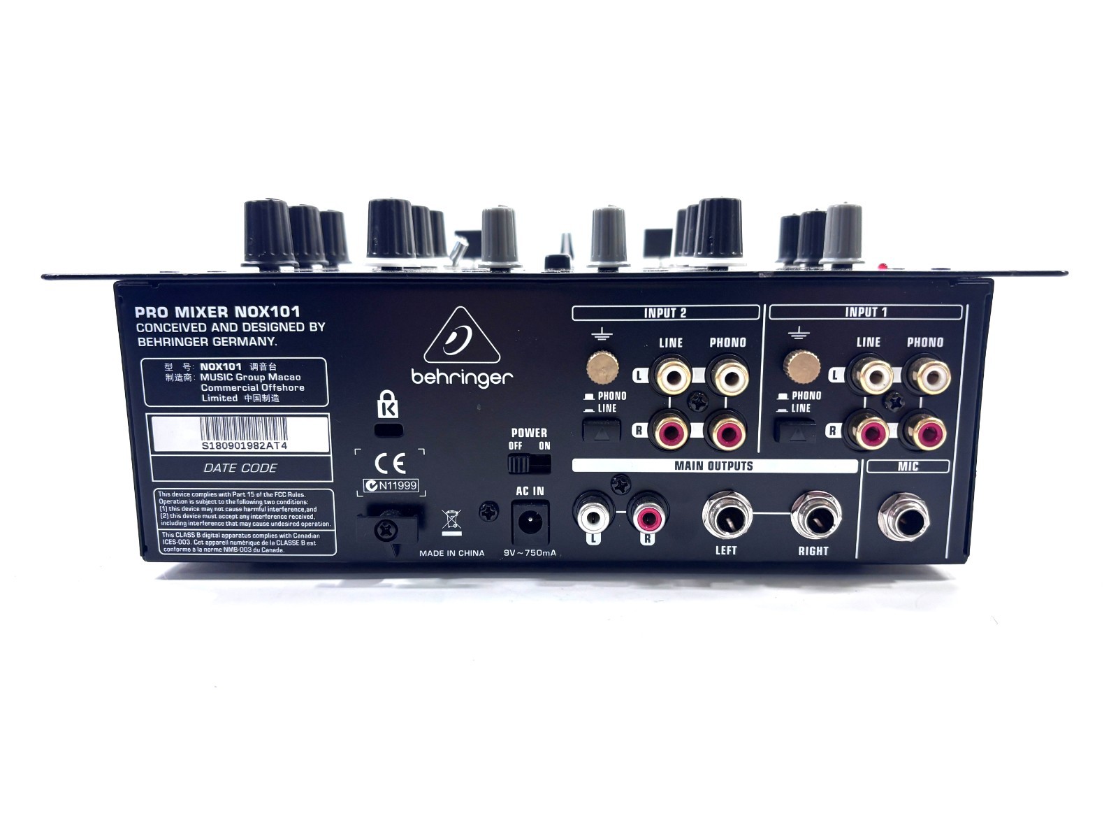 Behringer Pro Mixer NOX101 Premium 2-Channel DJ with Full VCA-Control