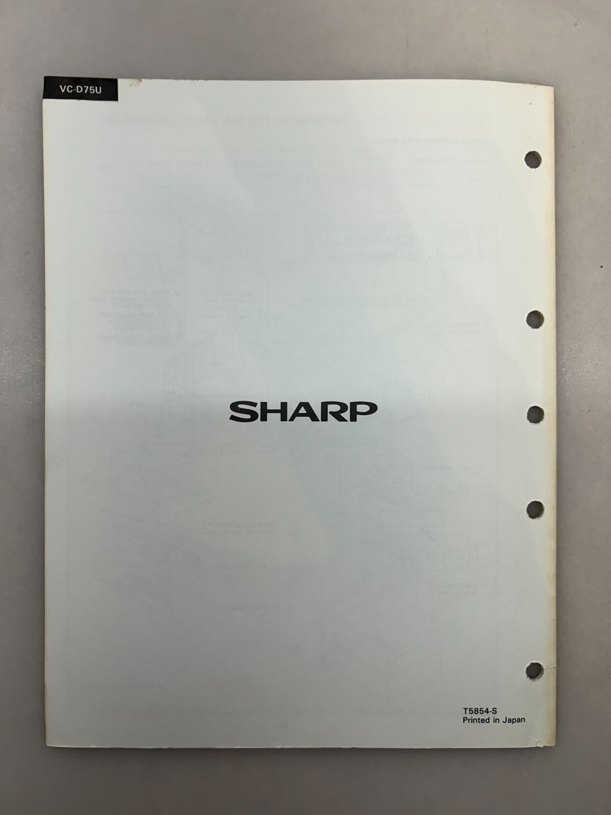 Sharp VC-D75U Original Service Manual Free Shipping