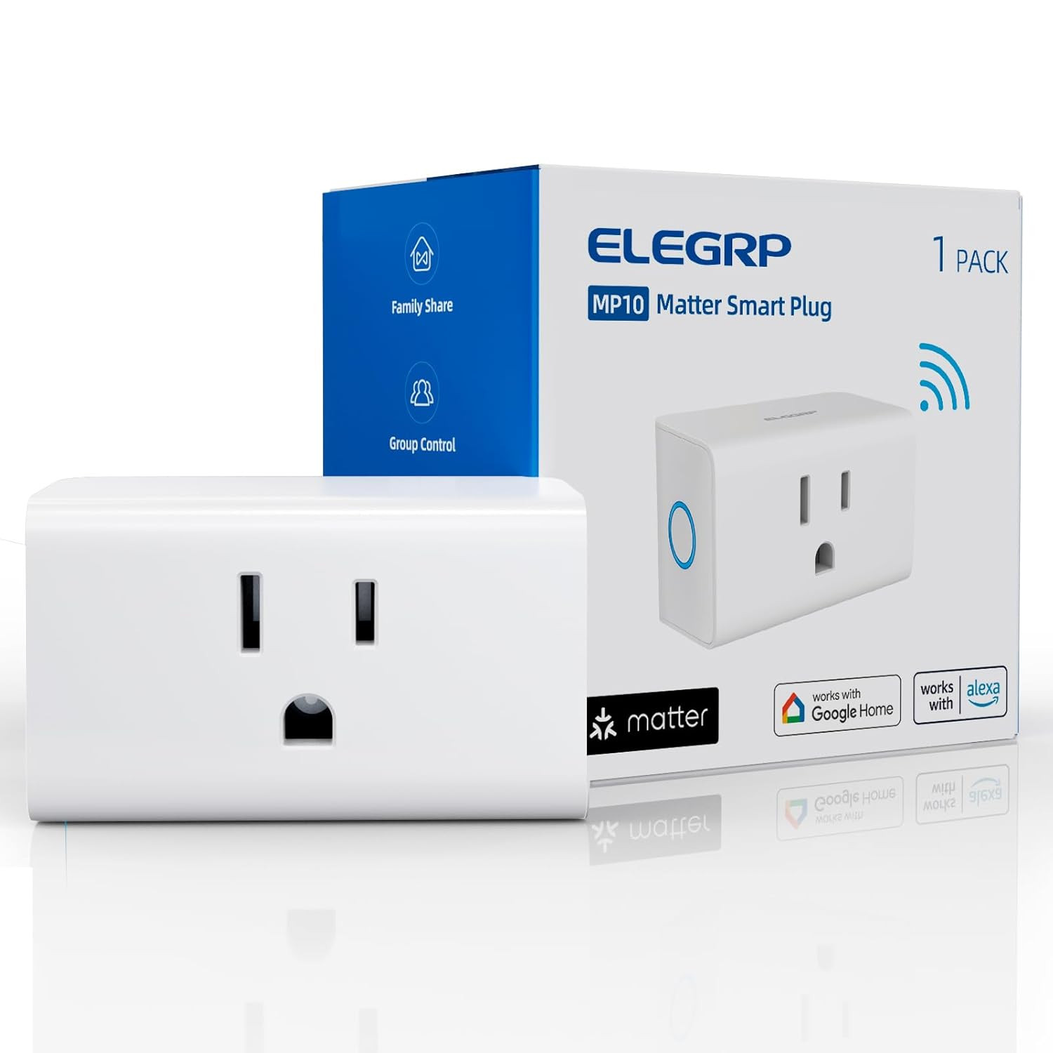 Matter Supported Mini Smart Plug, Smart Outlet 15A/1800W Max, Compatible with Ap