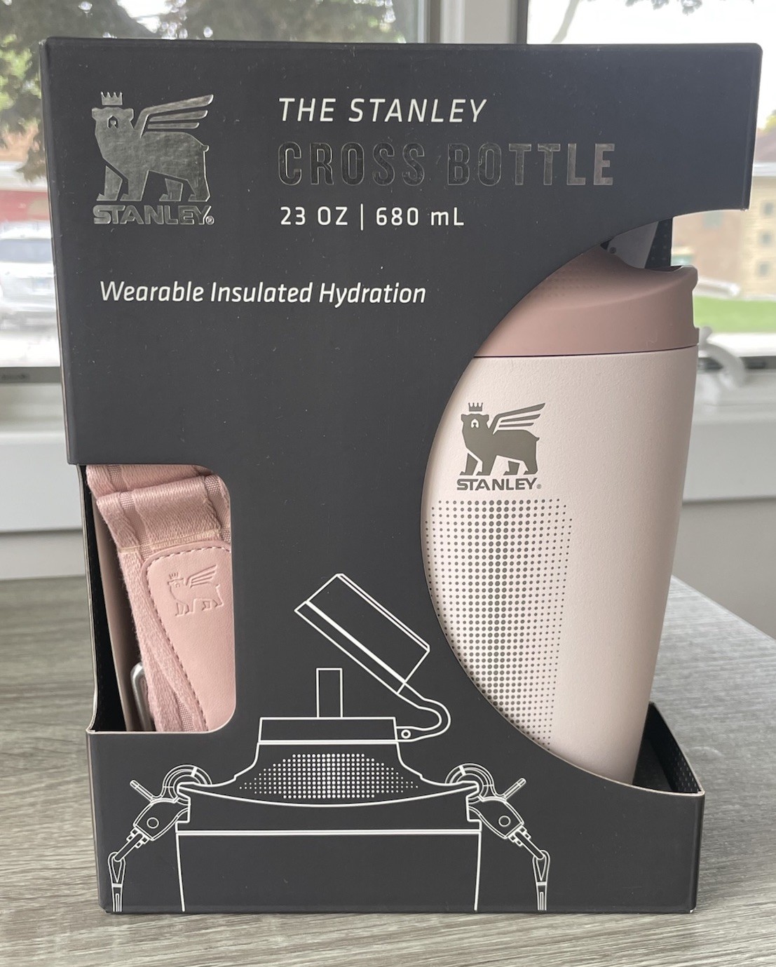 🔥 Stanley Cross Bottle 23 oz Travel Bottle  Jacquard Strap Straw • Rose Quartz