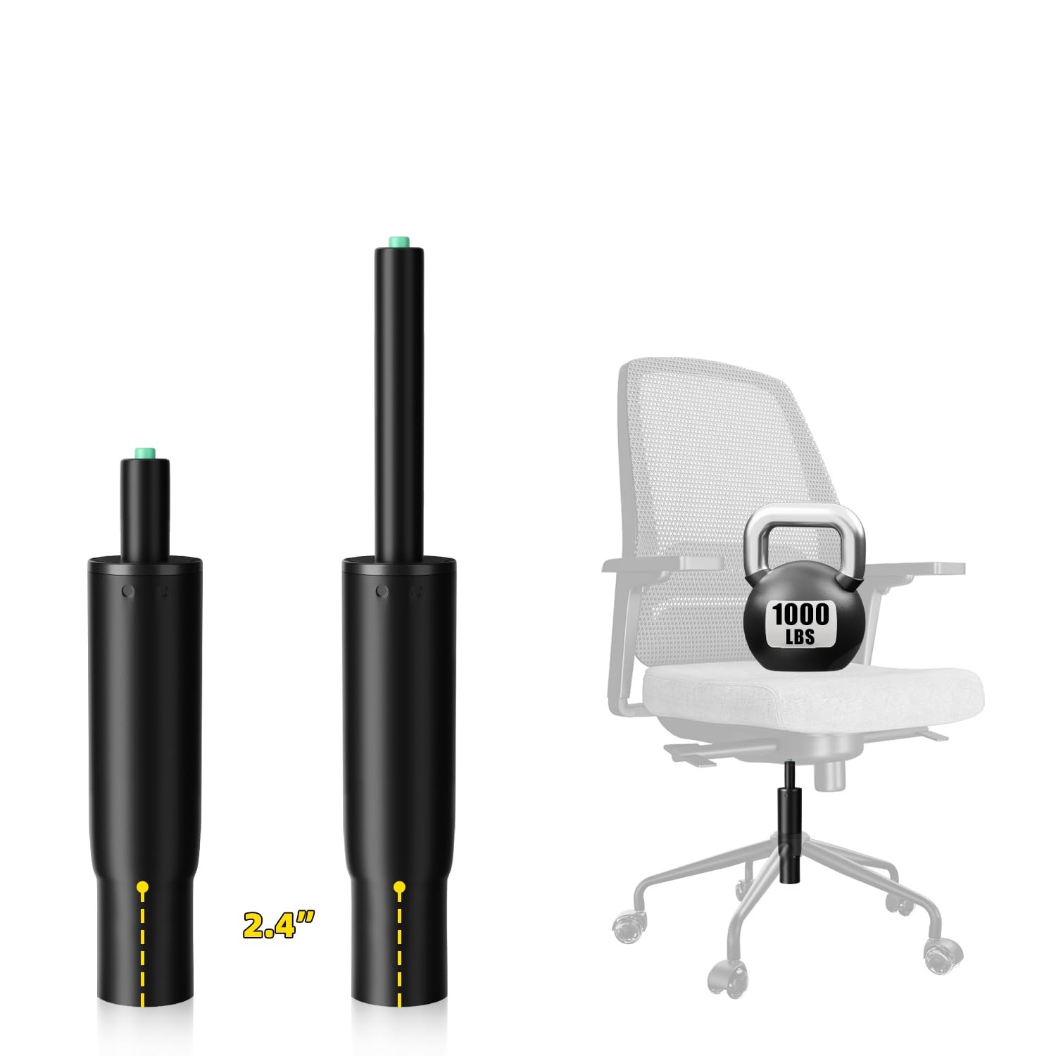 7 Inches to 11 Inches Short Office Chair Cylinder , 4" Stroke, Heavy Duty 100...