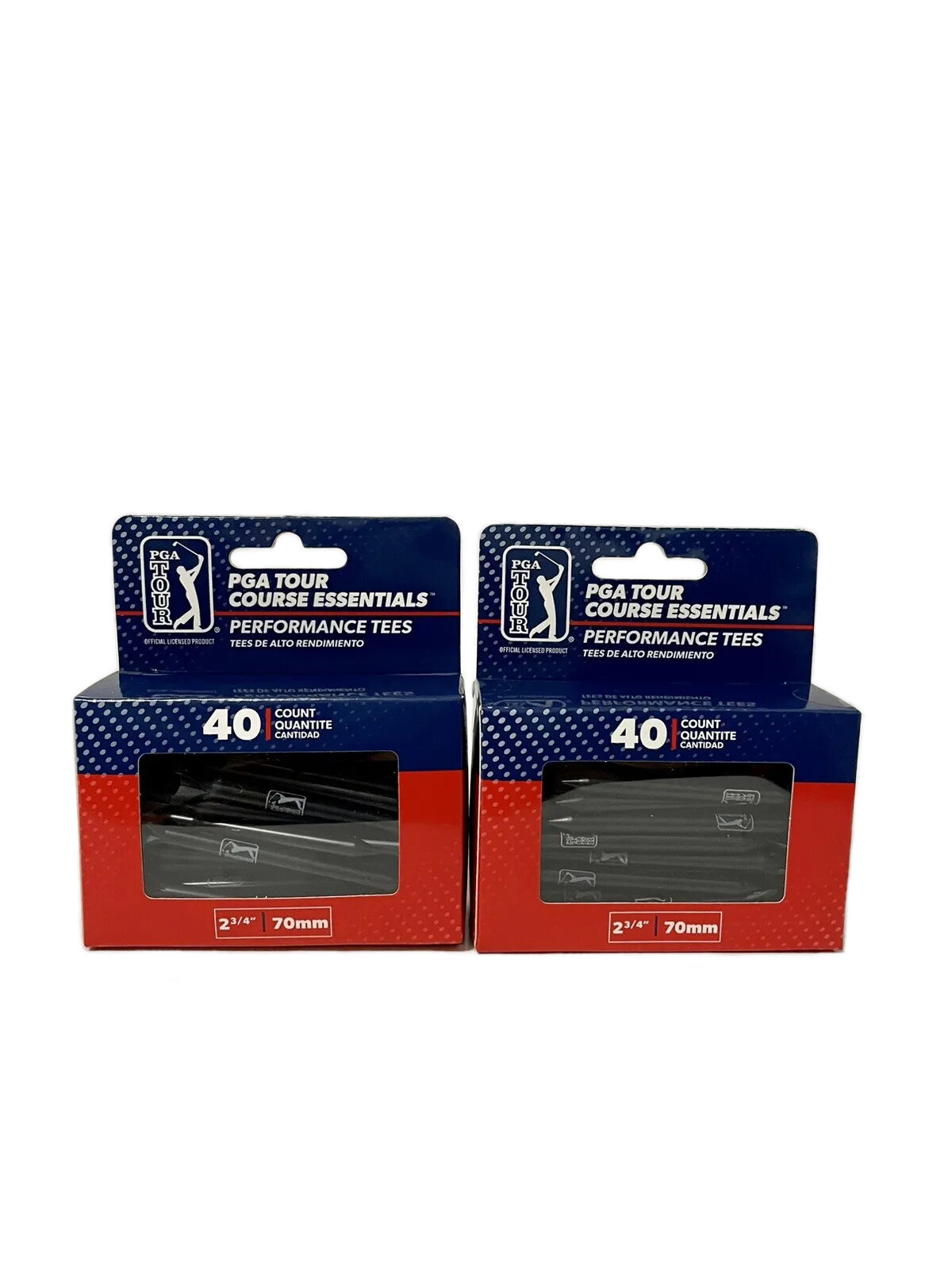 PGA Tour Course Essentials Performance Golf Tees 2-3/4” 70mm - 80 Ct. Lot 2, NEW