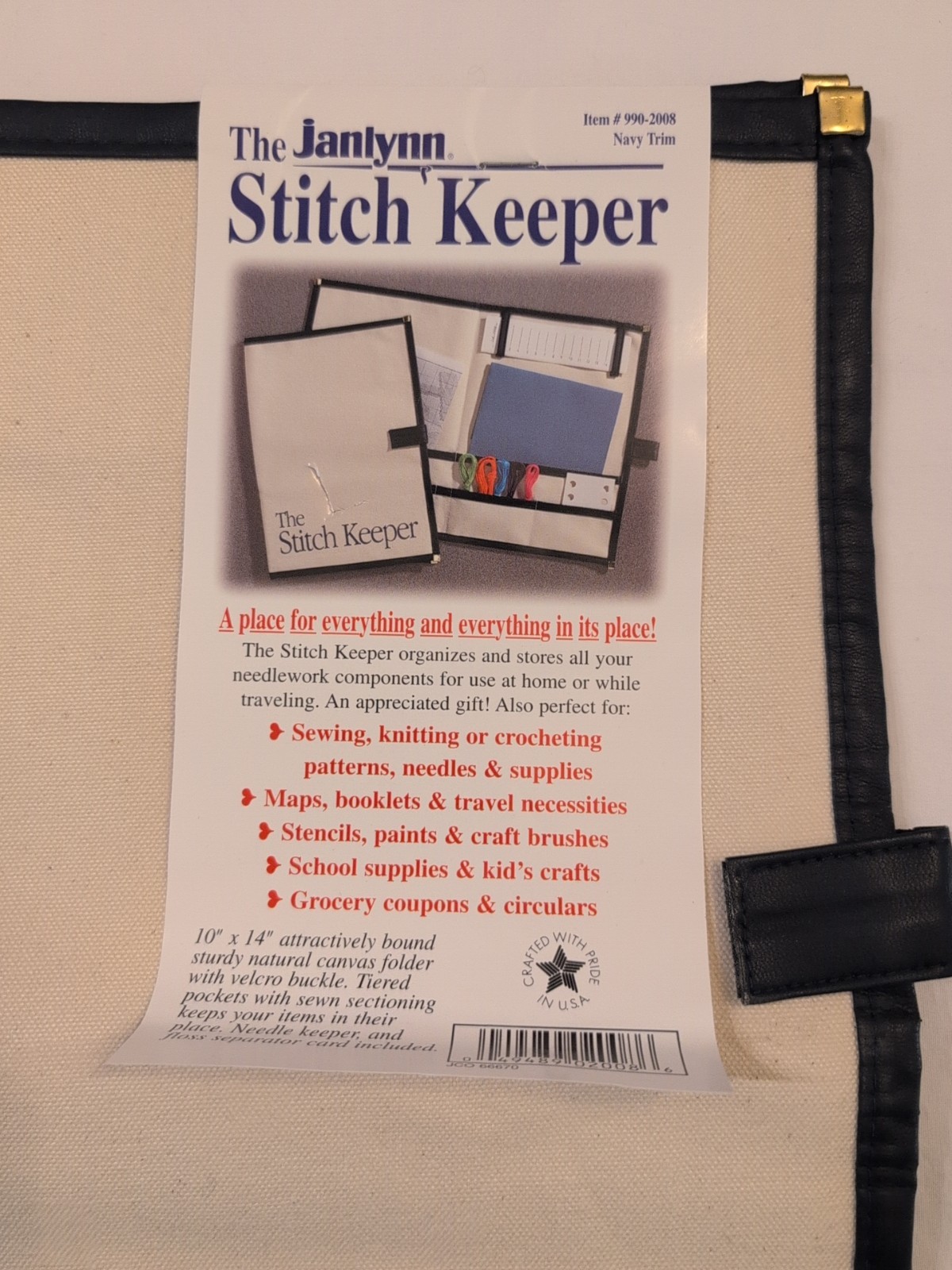 Janlynn Stitch Keeper Needlework Organizer Canvas Supply Storage