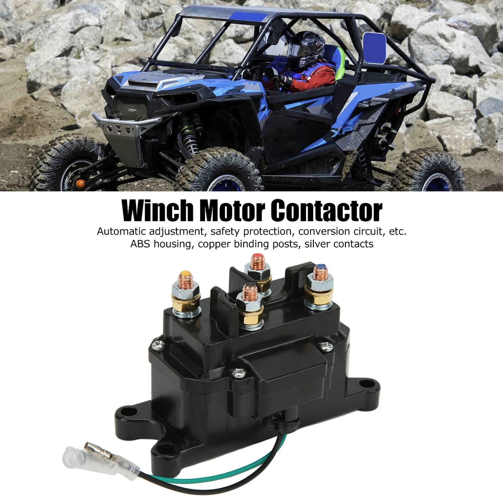 Winch Solenoid Relay Contactor 12V 250A Winch Relay Thumb Truck for ATV UTV Boat