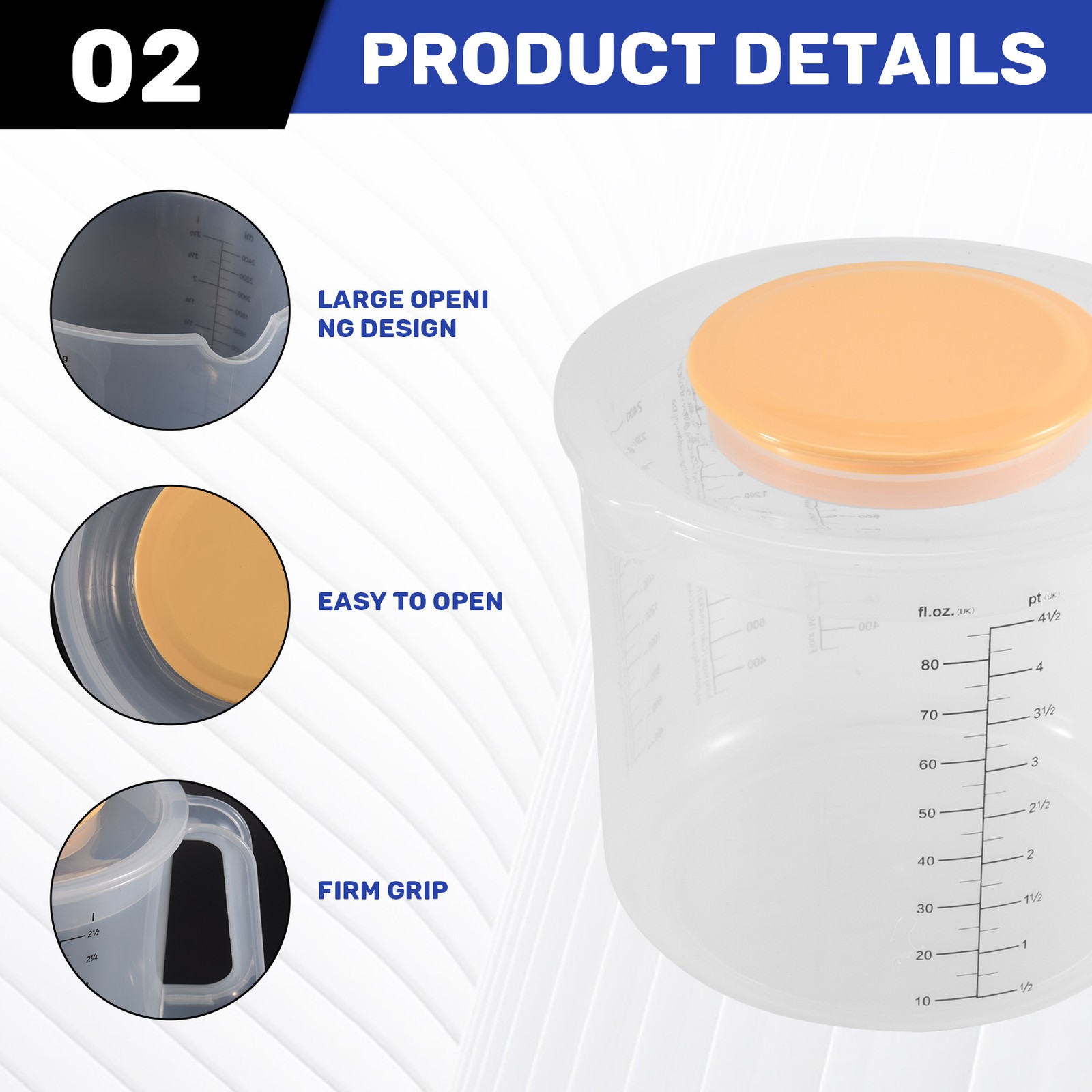 Plastic Ounce Measuring Cups and Mixing Pitcher for Baking with Lid Liquid5917