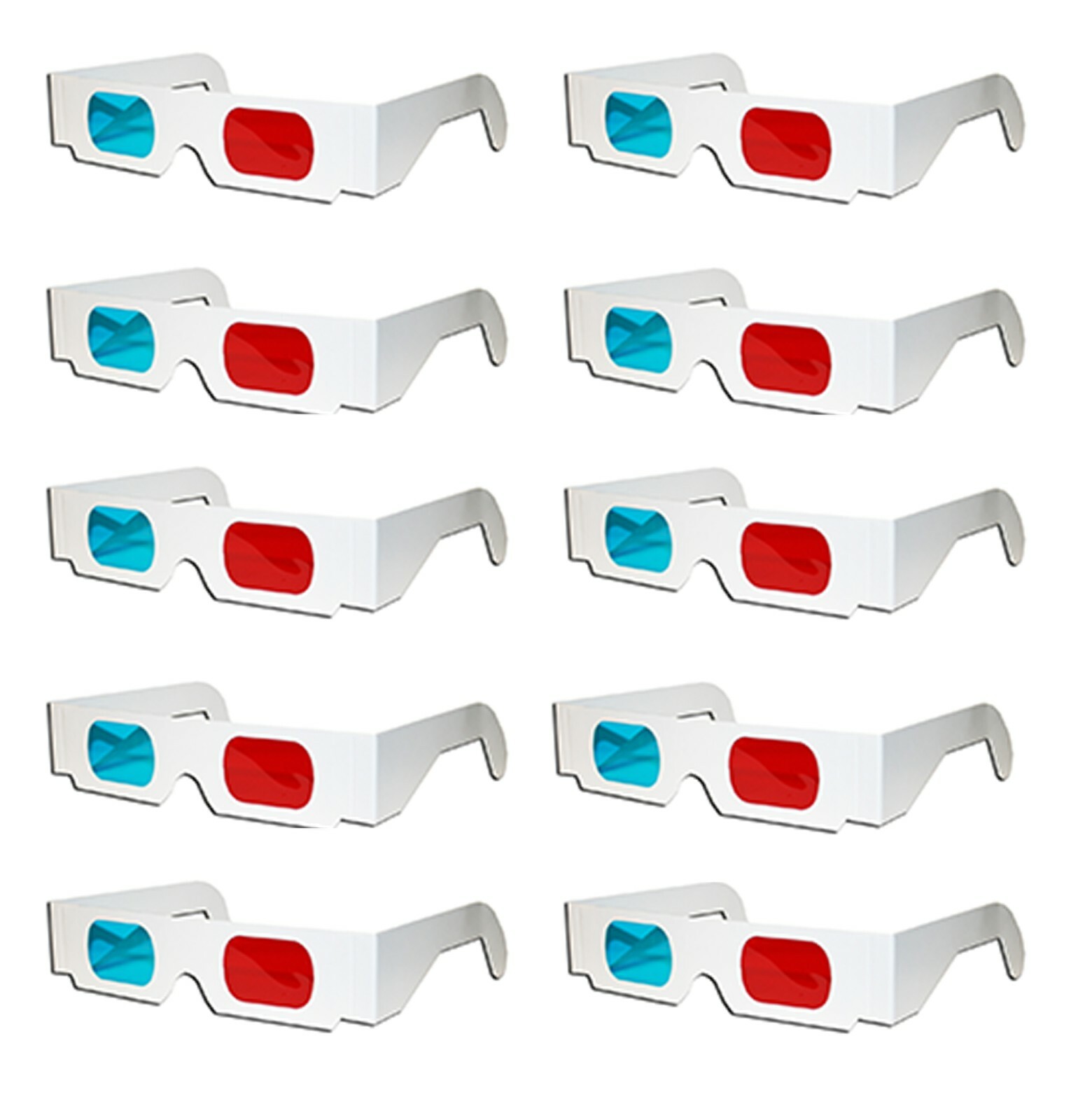 3D Glasses -10pair Red Cyan Anaglyph -PRO-ANA brand (USA) -VIRTUALLY NO GHOSTING