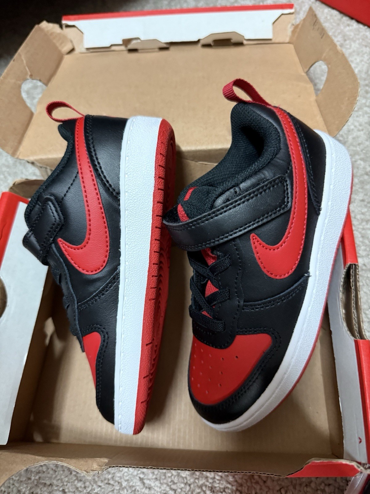 nike court borough low 2 red and black