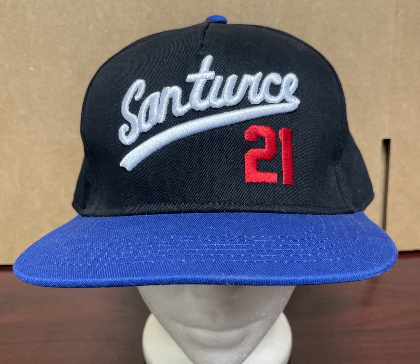 Santurce 21 3D Puff Roberto Clemente PR SnapBack Hat Cap Adjustable Wide Brim