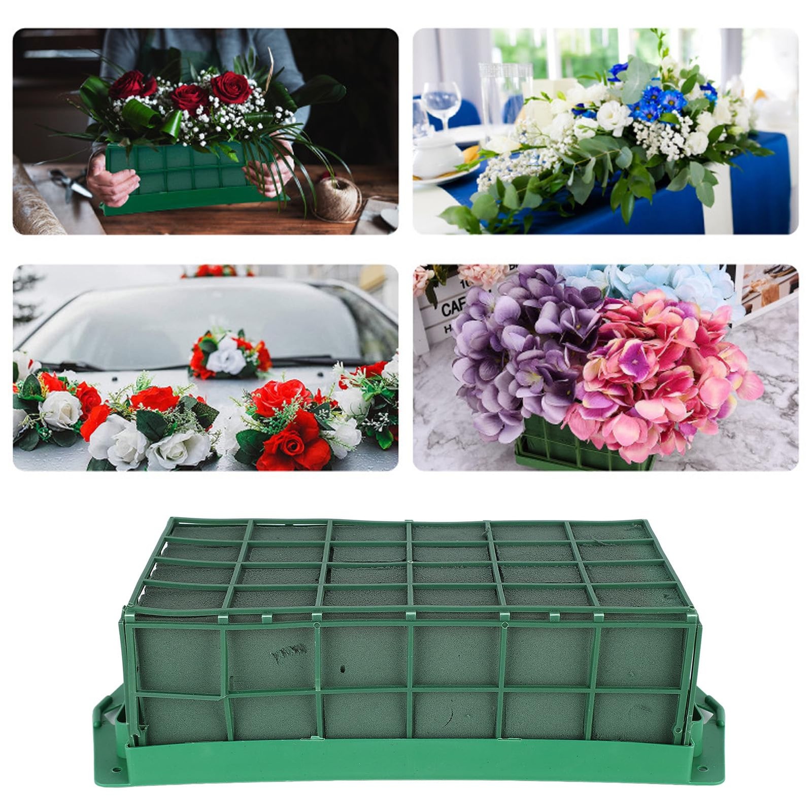 Rectangular Floral Foam Cage with Replaceable Foam for Fresh Artificial Flowers