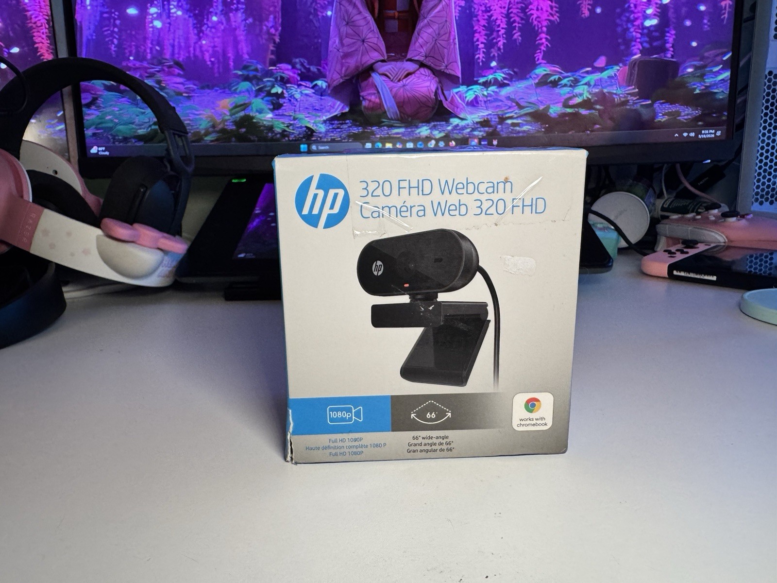 In Box hp 320 FHD Webcam 1080 P Wide Angle Webcam Tested And Working