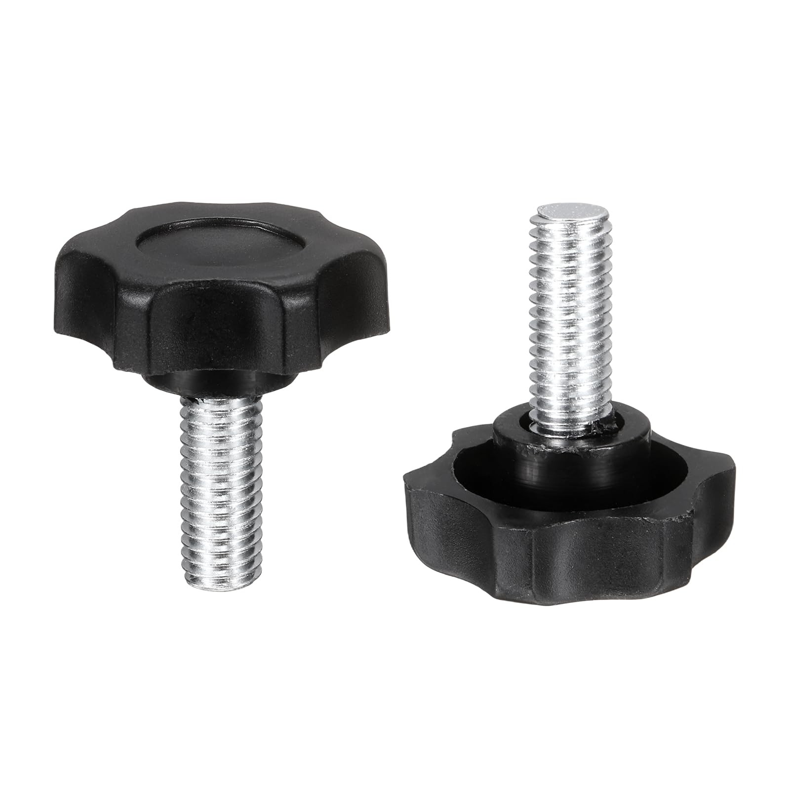 HARFINGTON 2 Pcs Star Knobs Handles M8 x 20mm (1.25mm Pitch) x 20mm, Black