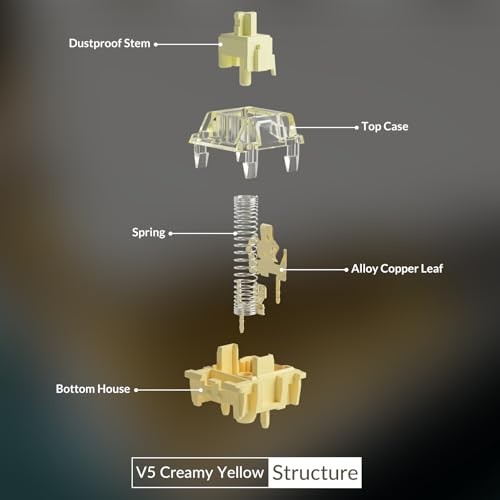 V5 Creamy Yellow Keyboard Switch with LED Diffuser for Creamy Yellow V5 Pro