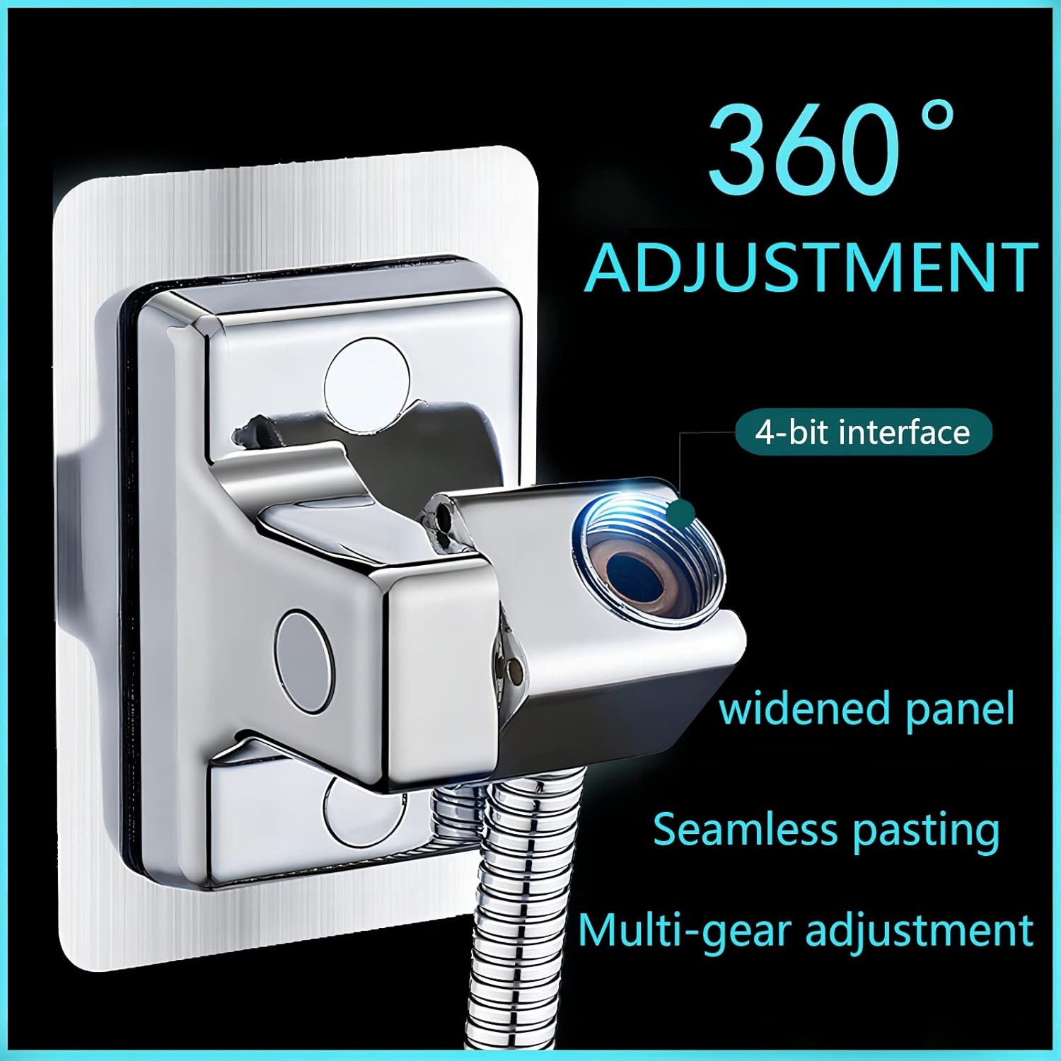 Handheld Shower Head Holder Wall Mount,Bathroom Adjustable Strong Adhesive