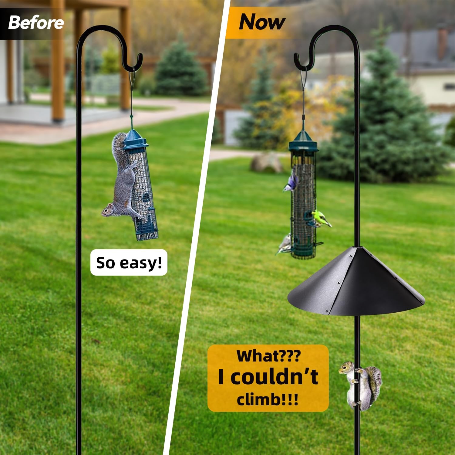 2 Pack Squirrel Baffle for Bird Feeder Pole, Outside Pole 19 inch - 2