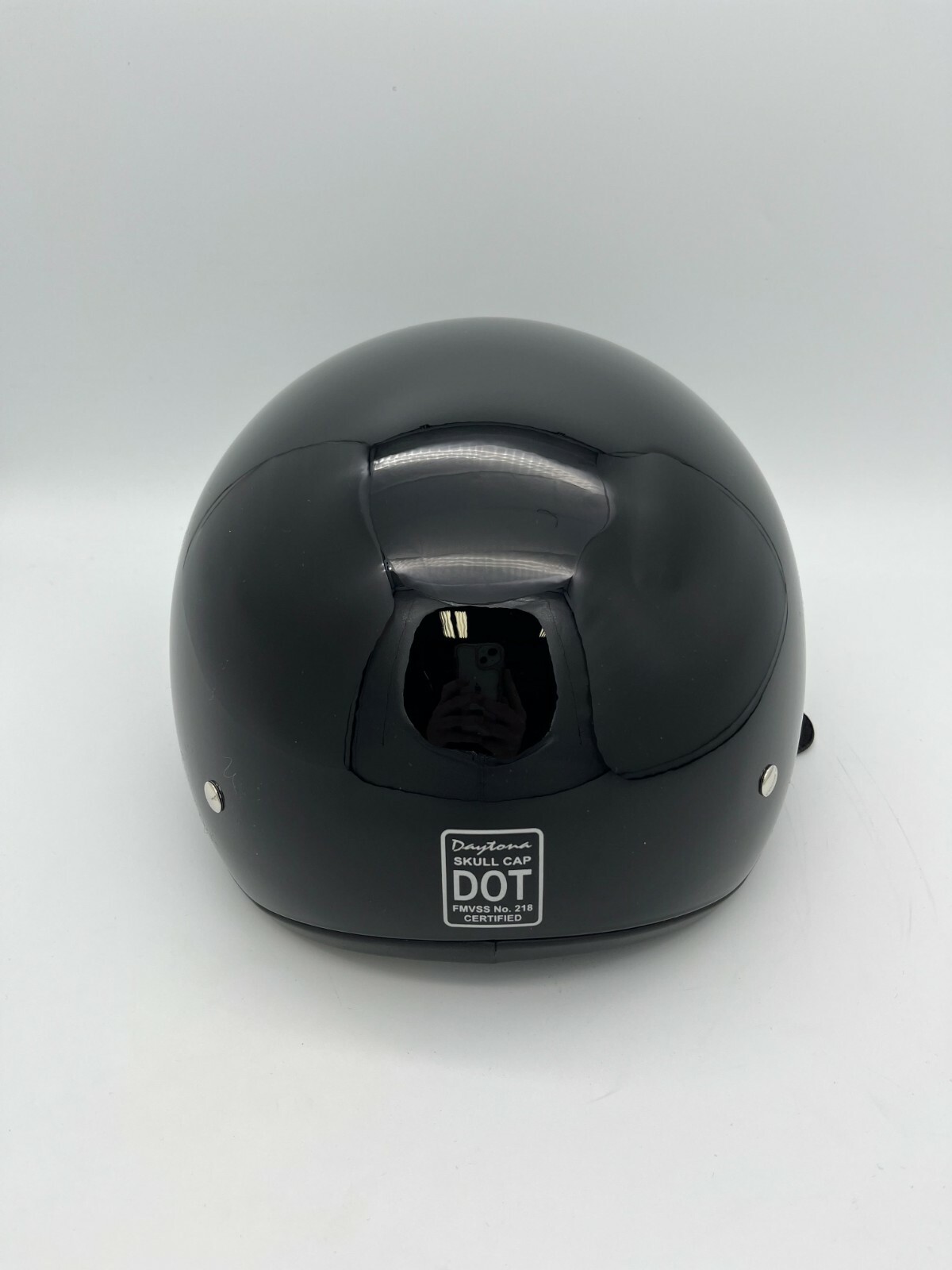 Daytona Skull Cap Half Shell Helmet Visor Kids Gloss Black Medium Open Box