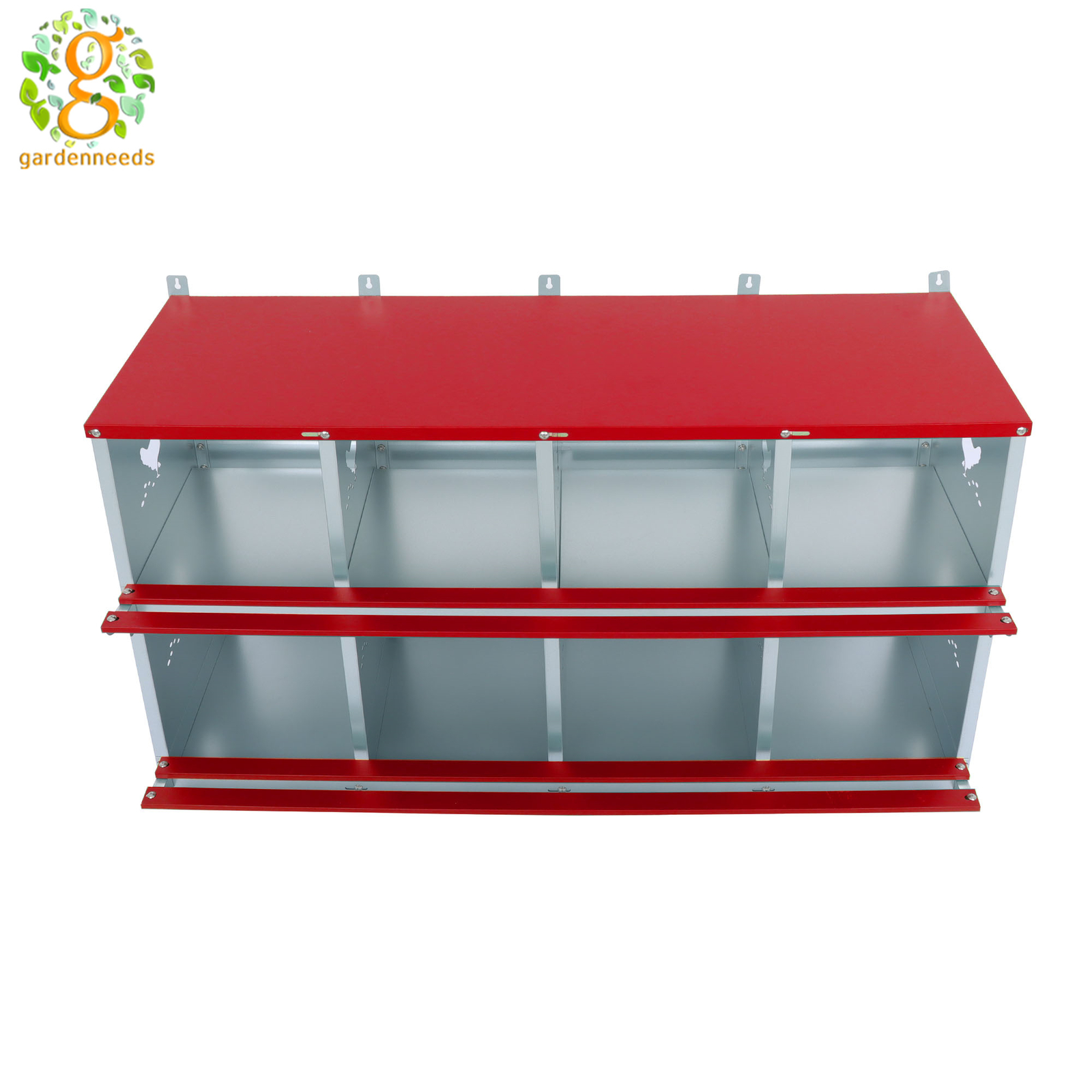 8 Compartment Chickens Nesting Boxes Durable All Metal Poultry Nest Boxes