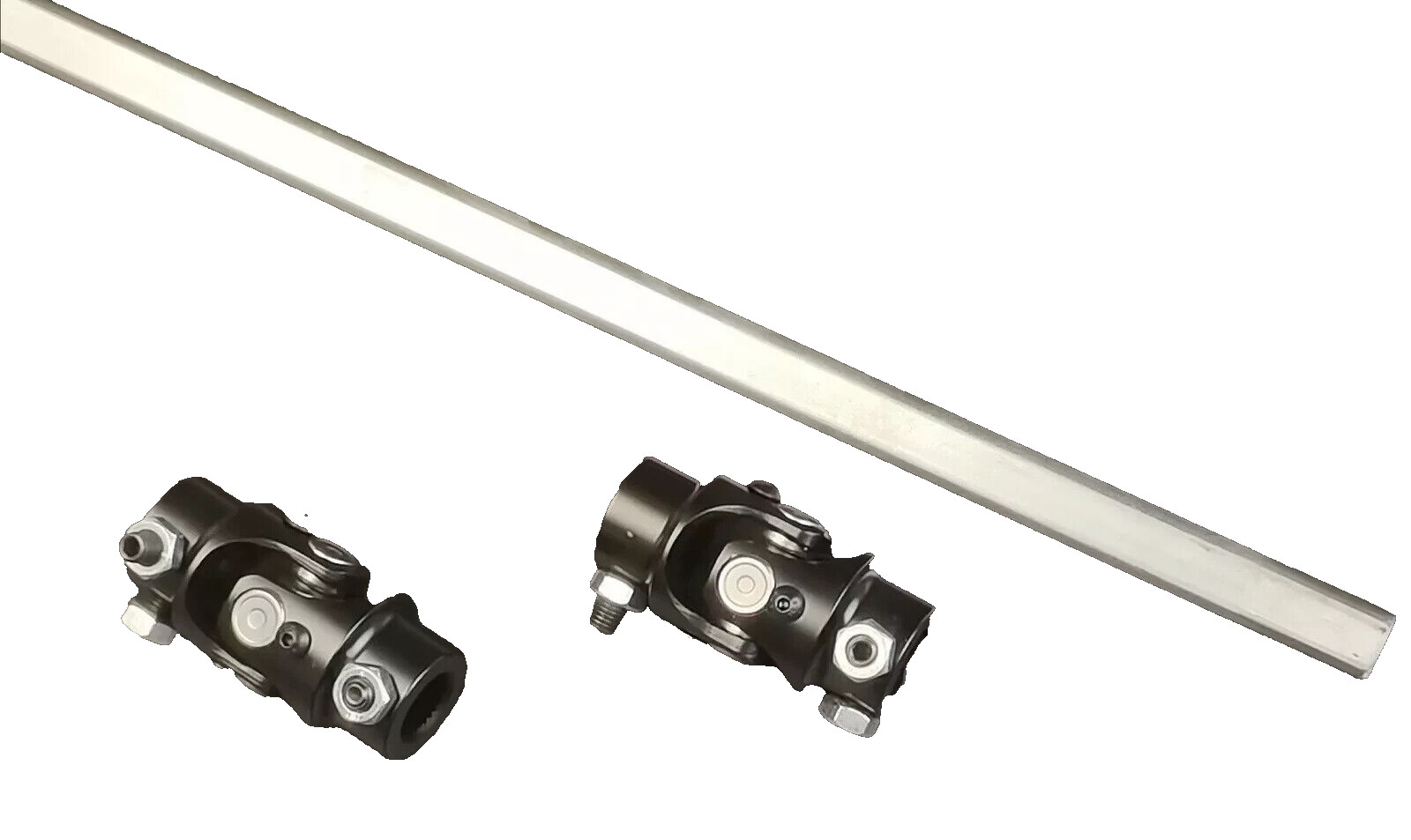 Mustang II POWER 36" Steel Steering Shaft with 2 U joints 1"DD +3/4"-36 X 3/4"DD