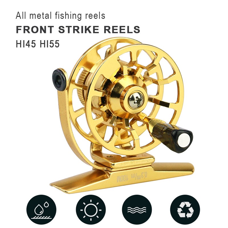 HI-45/55 Ice Fishing Reels Metal Full Flexible Alloy Front Hitting Long Tail