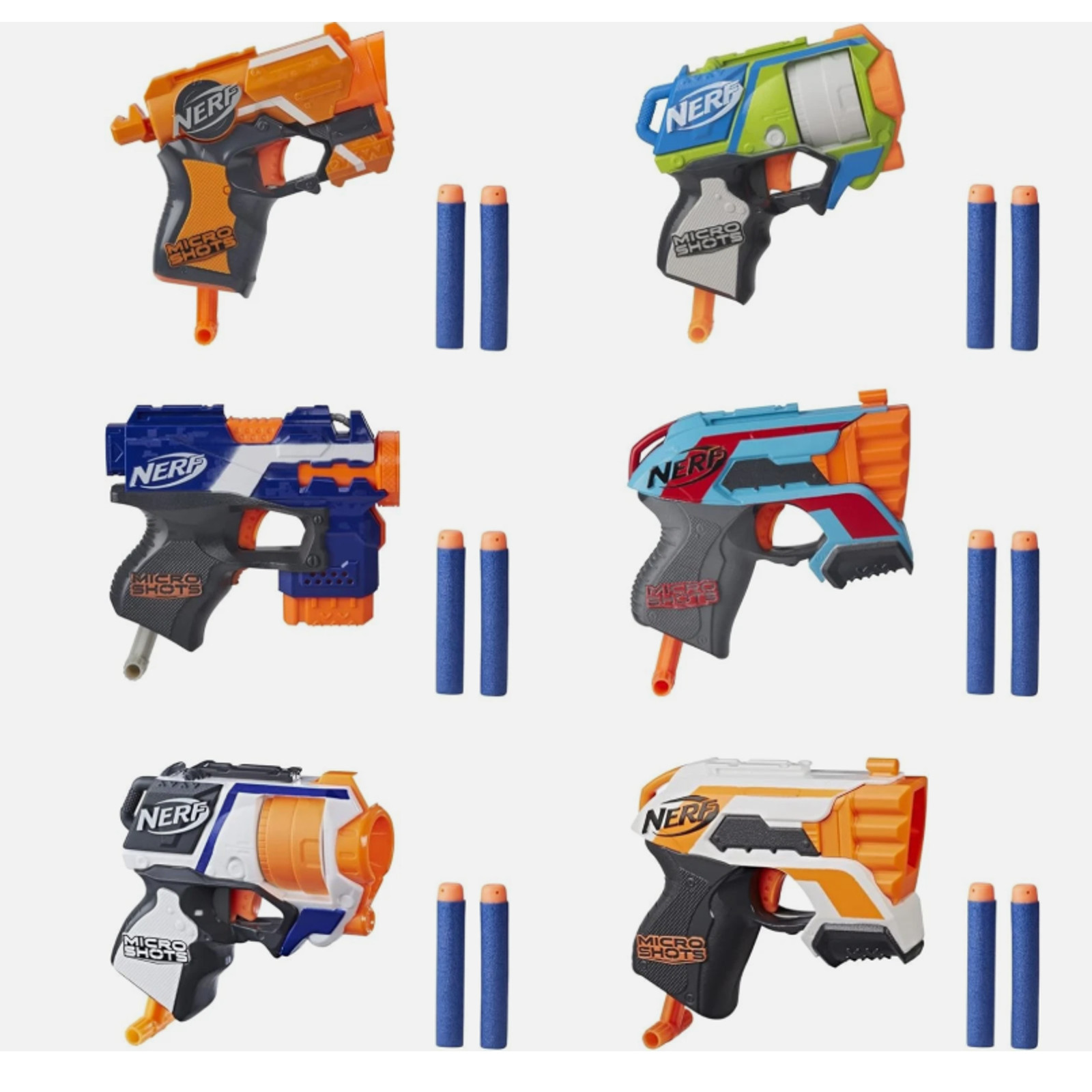 NERF MicroShots 6-Blaster Bundle - 6 Mini Blasters and 6 darts