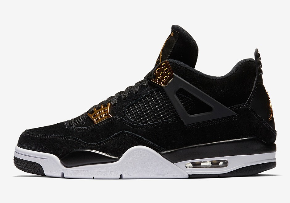 Nike Air Jordan 4 Retro Royalty Size 6.5-12 Black Metallic Gold White