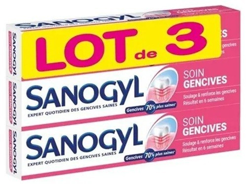 Sanogyl Toothpastes Gum Care 3 X 75 ML Relieves Strengthens Gums [Set of 3]