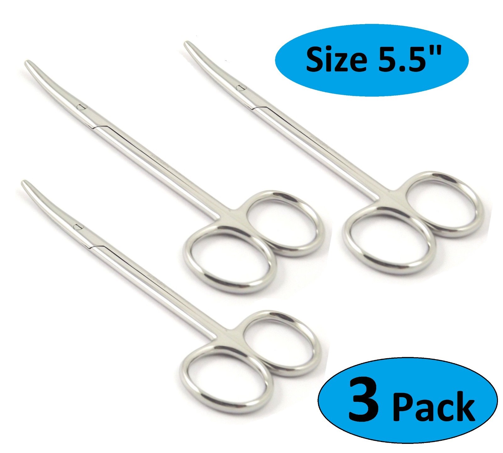 Pack of 3 Metzenbaum Scissors 5.5" Curved Surgical Instruments O.R. GRADE NEW