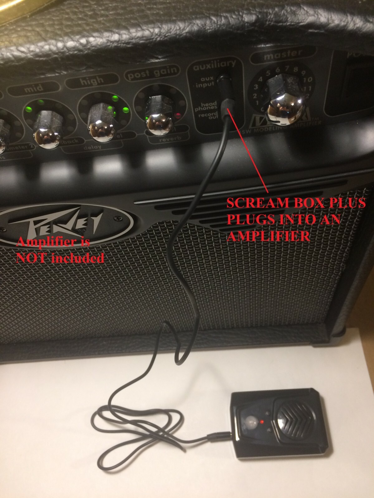 SCREAM BOX PLUS Halloween animated programmable plugs into an amplifier AUX out