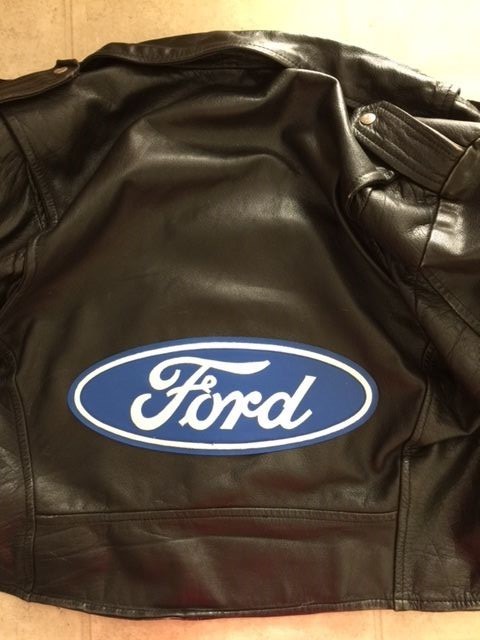 Ford oval synthetic leather back patch. 13 inches. Nice.NEW