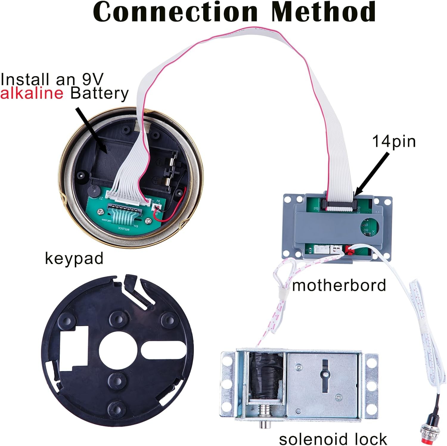 Safe Lock Replacement with Solenoid Lock Upgrade Electronic Digital Golden Lock