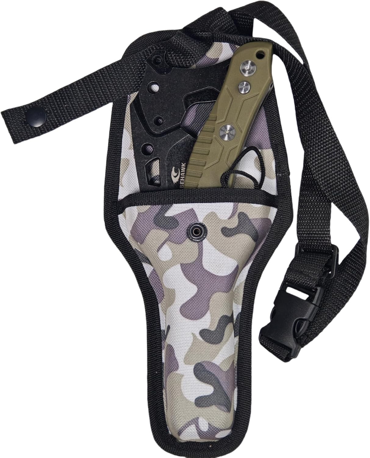 Folding Sickle Knife With Sheath, Quick Release Tactical Survival Tool