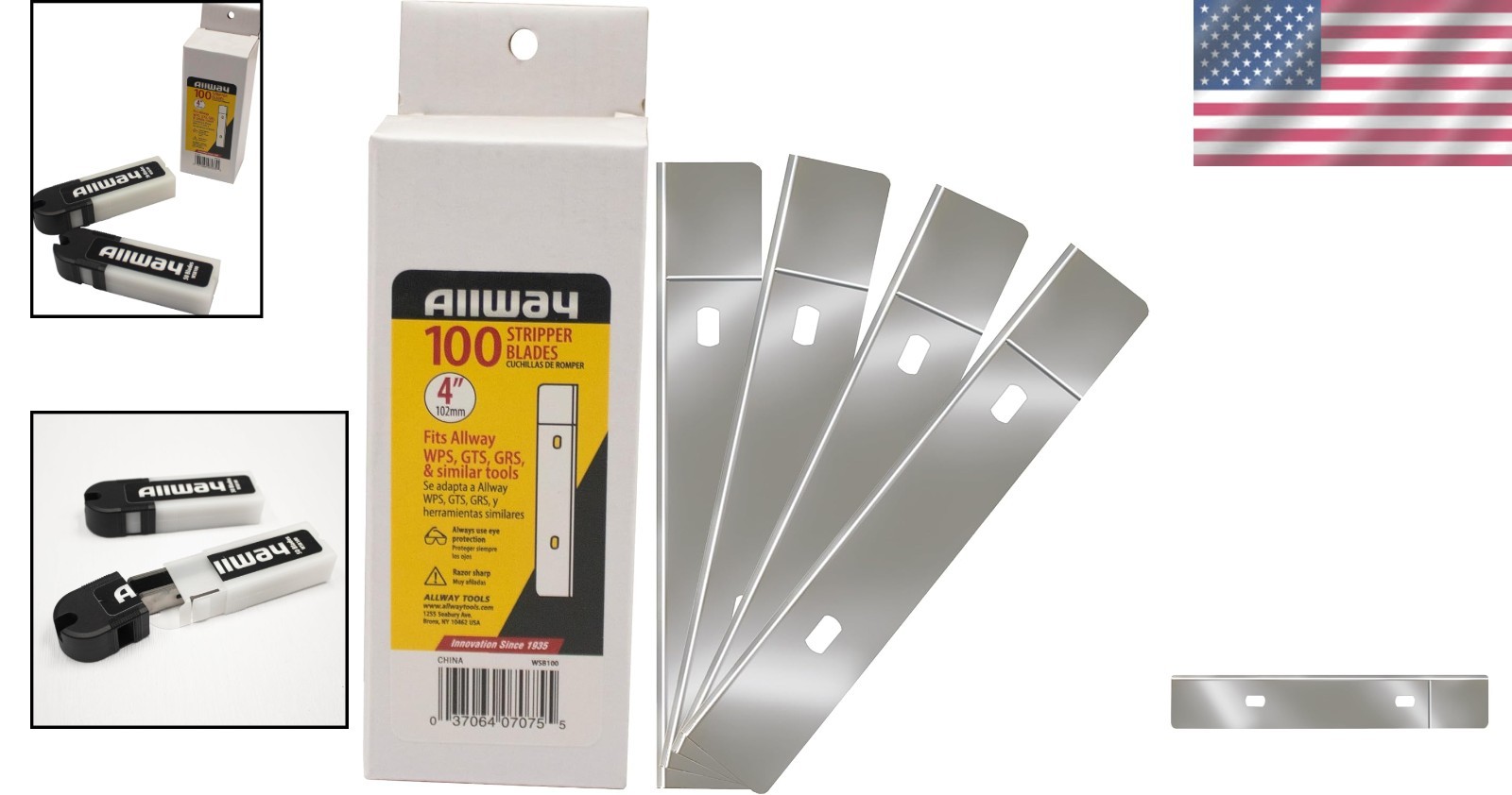 Durable 4-Inch Replacement Scraper Blades - Heavy Duty 100 Pack for Industry Use