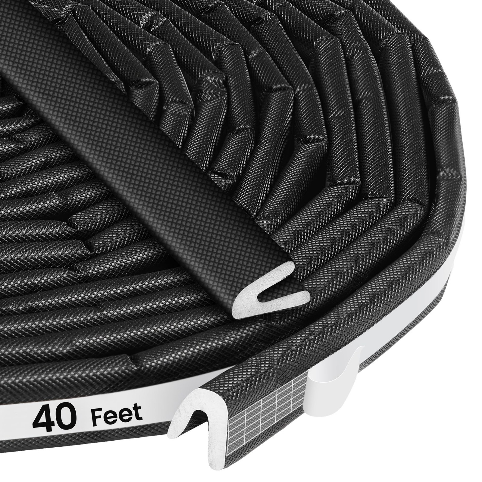 40FT V-Shaped Weatherstripping Door Seal Strip – Self-Adhesive Foam Tape f