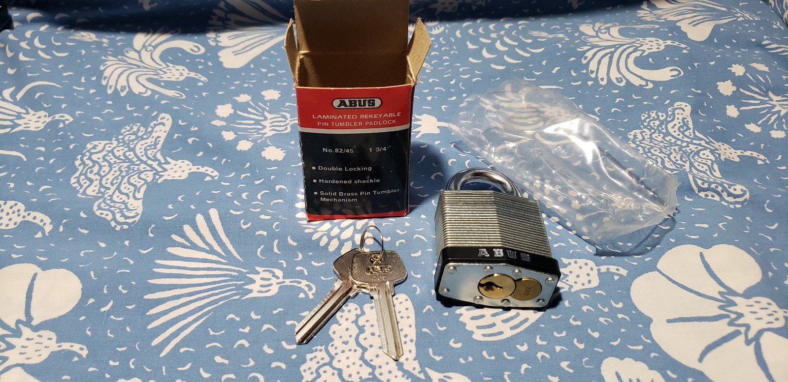 NOS ABUS 82/45-700 Sargent LA-LC Keyway 6 Pin Rekeyable Heavy Padlock W/ Blanks