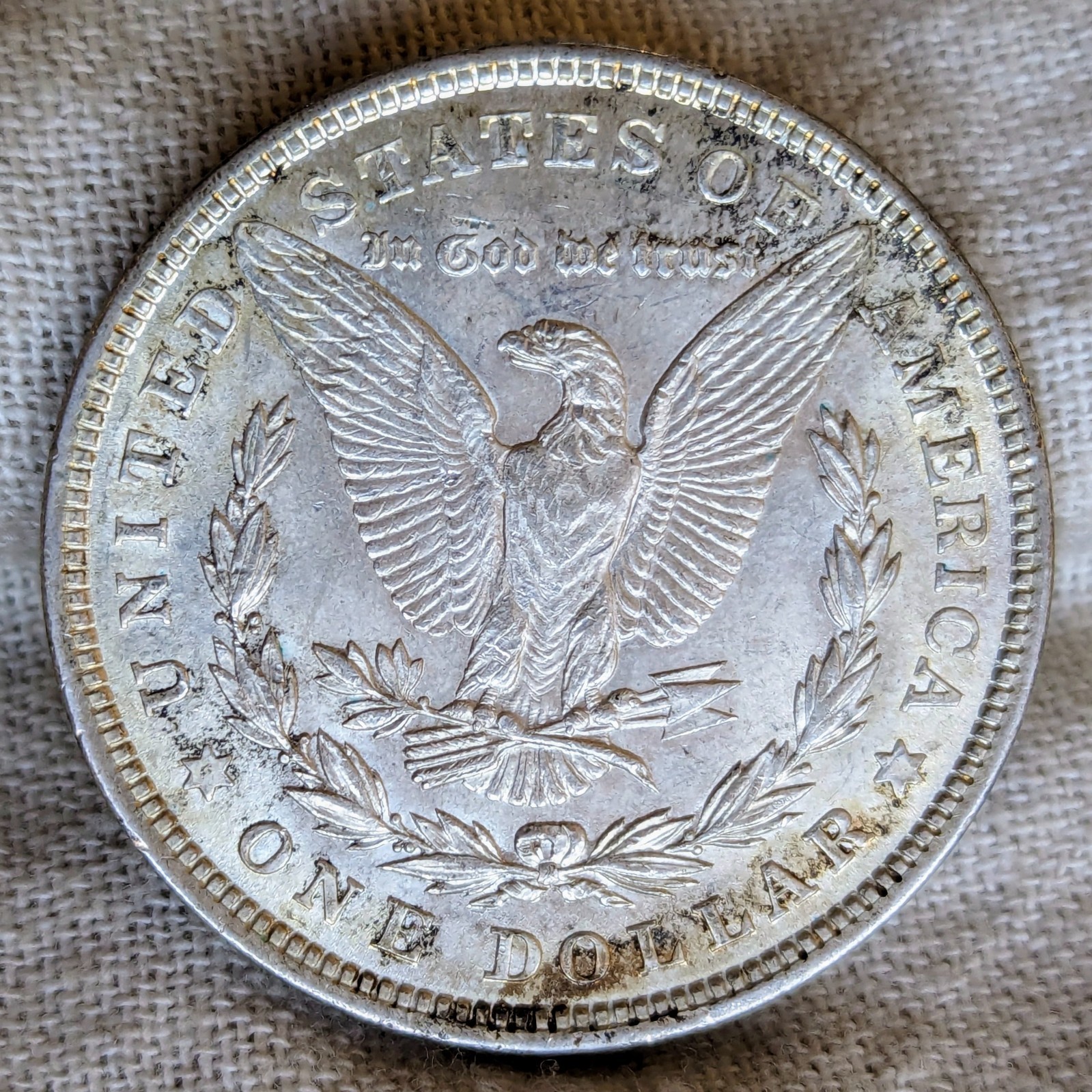 1921 Morgan Dollar UNC BU MS : Toned, Lustrous, Uncirculated - .9 Fine Silver