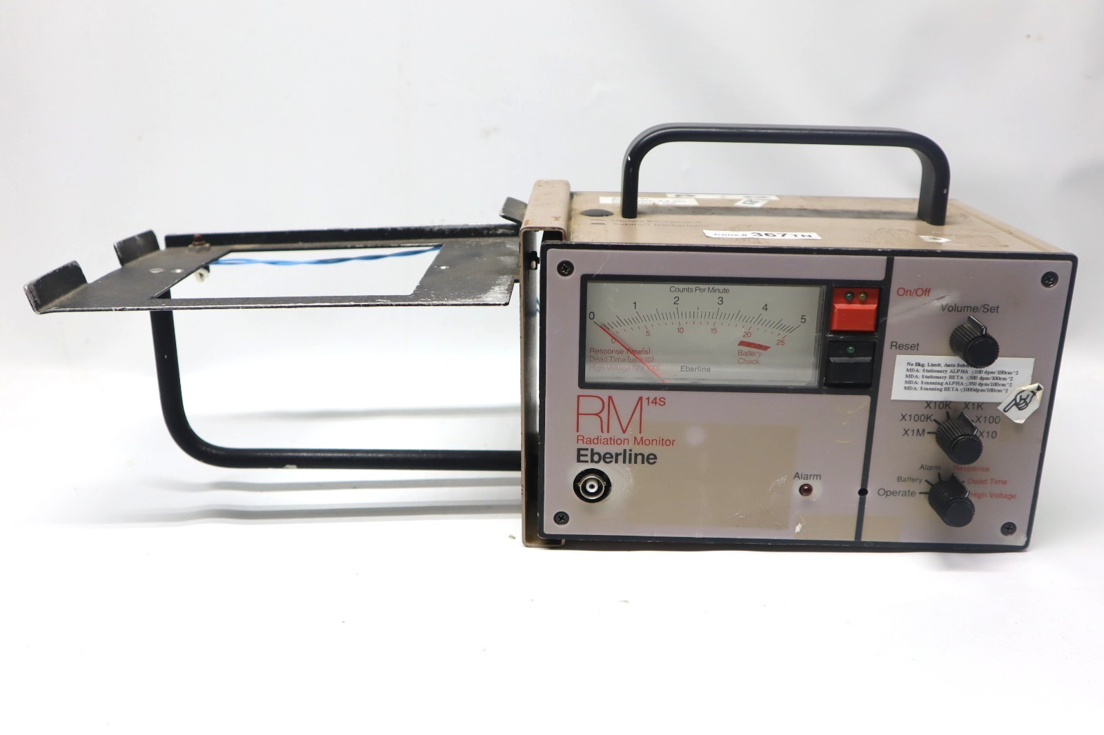 Eberline RM-14S Count Rate Meter And Attached Holder
