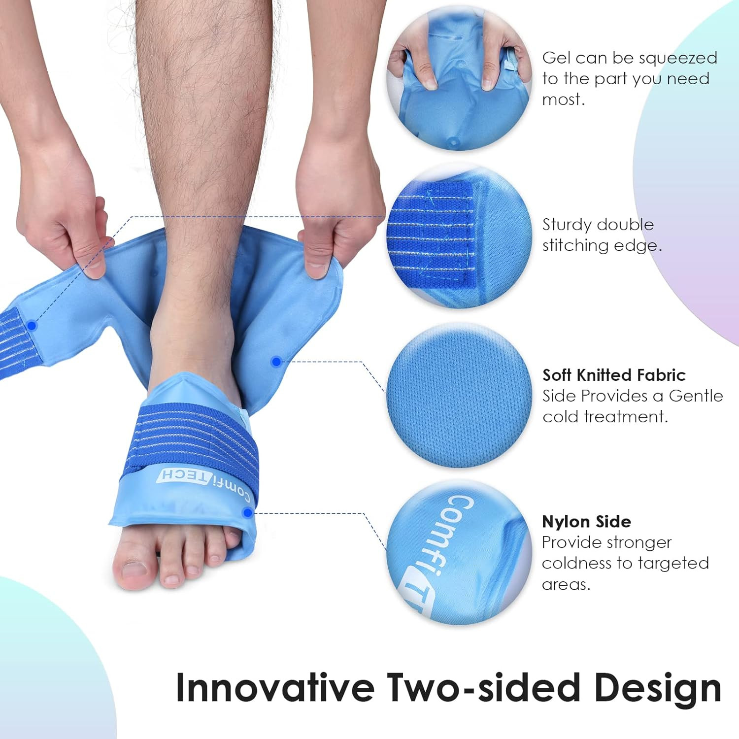 Ankle Ice Pack Wrap Reusable Heel Cold Sleeve