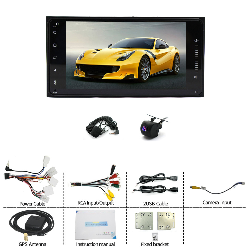 CarPlay Android 13 Car Stereo Radio GPS WiFi CAM For Toyota RAV4 2001-2008