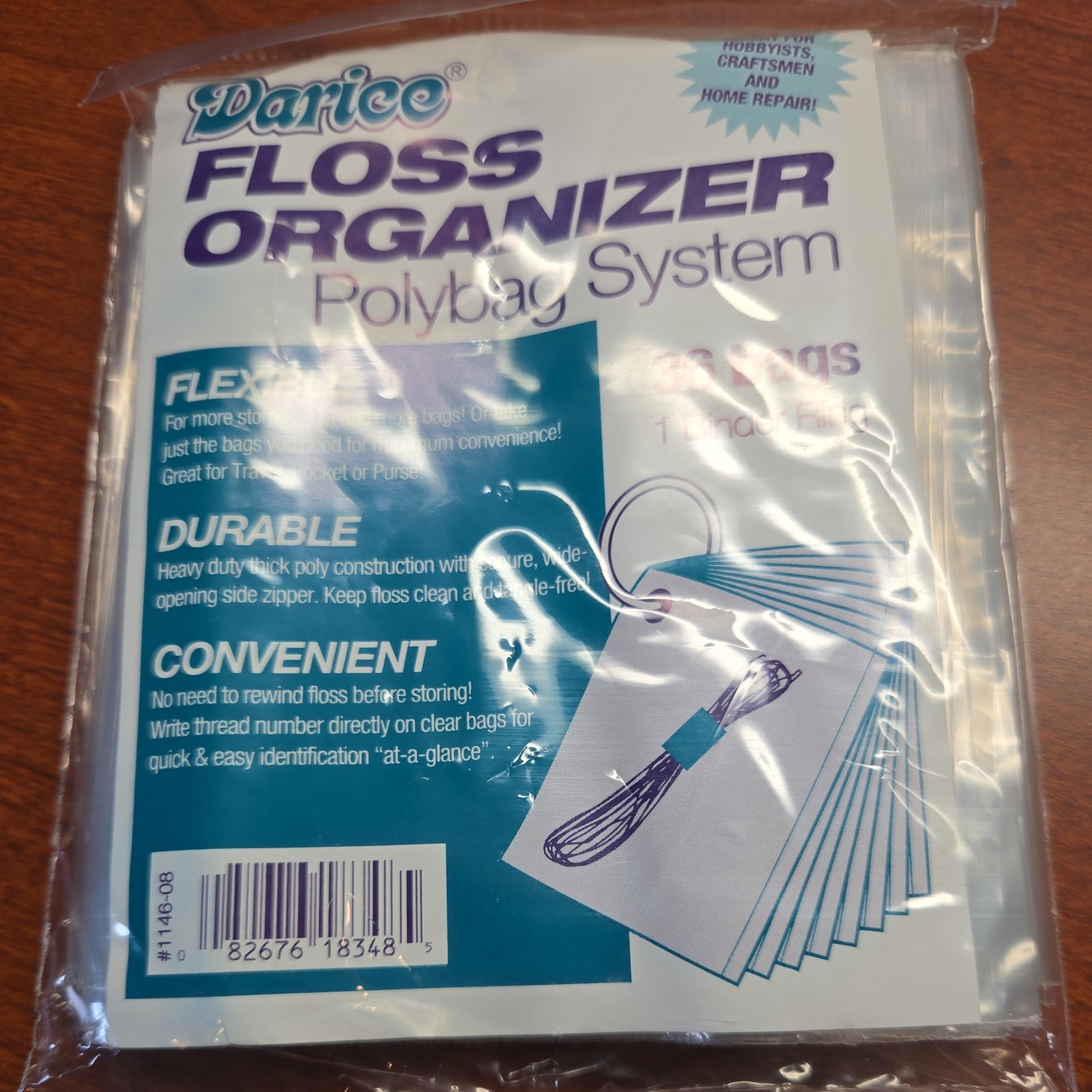 Darice Floss Organizing System Bag-It 36 Bag Pack 3.5" X 5" With 1" Ring