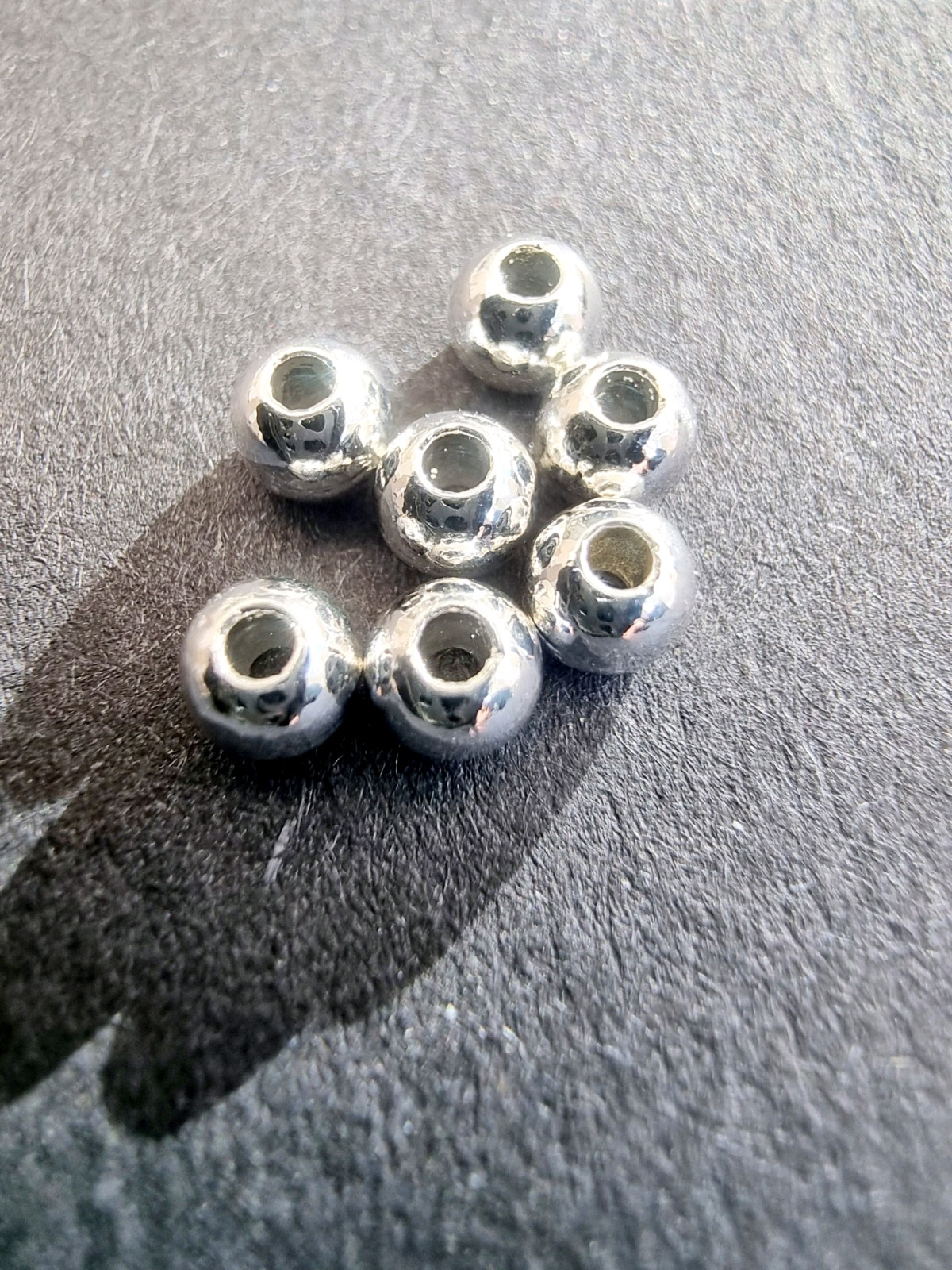 Fly Tying Materials 50 Packs 4mm Silver Color Countersunk Brass Beads.