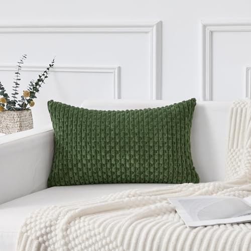 Kevin Textile Spring 12x20 Inch Pillow Cover 1 20" x 12" (Pack of 1) Moss Green