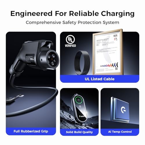 2026 New Level 1&2 EV Charger, 8-16Amp Adjustable Current & Timer, 25FT EV
