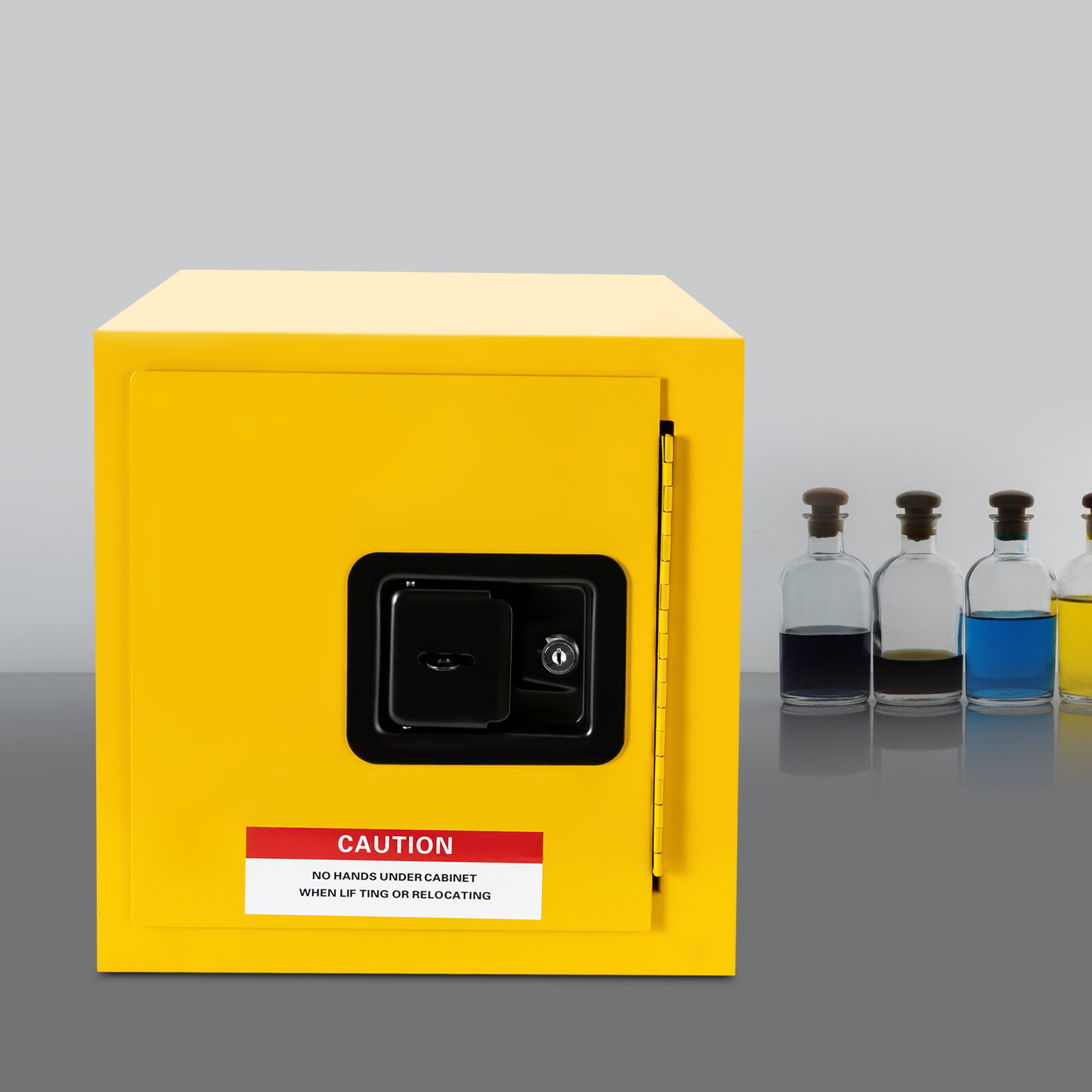 2Gal Flammable Cubic Hazardous Storage Cabinet Fireproof & Leakproof Liquid Bin