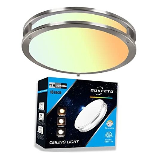 LED Flush Mount Ceiling 16 inch 25W LED Dimmable Double Ring Ceiling Lights