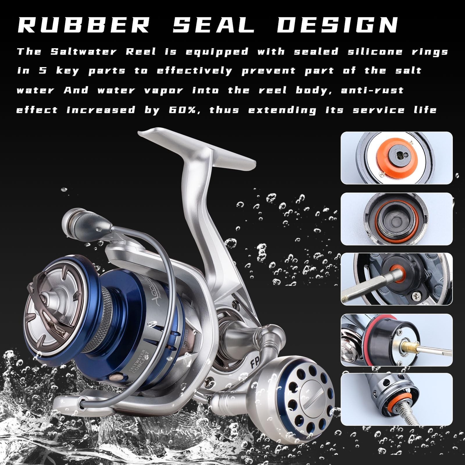 Saltwater Spinning Reel,13+1BB Ultra Smooth Saltwater Fishing Reels,Powerful ...