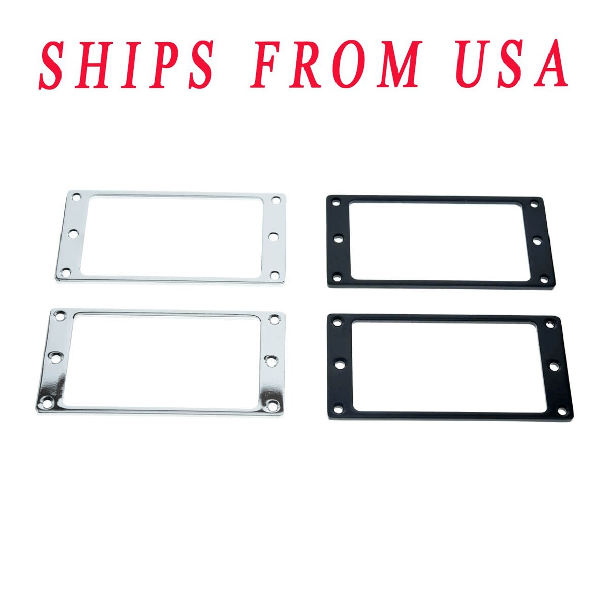 2x Metal Flat Bottom Humbucker Guitar Pickup Ring Pickup Frames