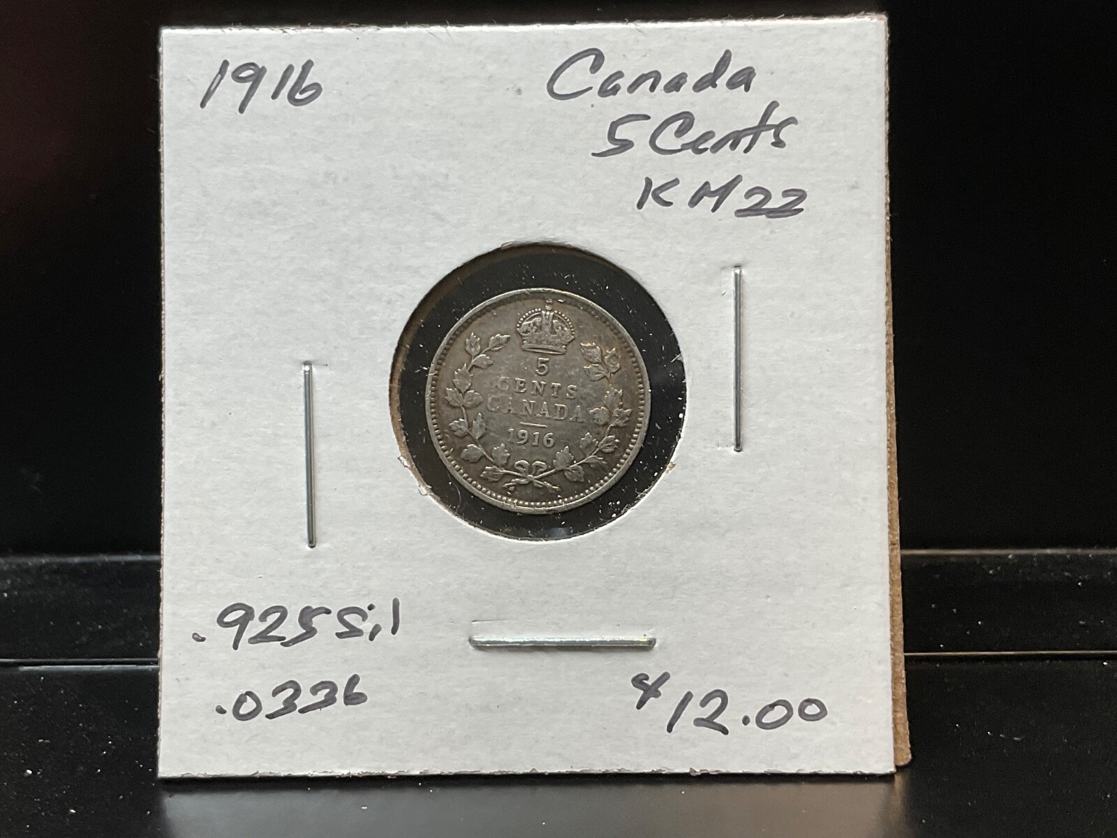 1916 Canada 5 Cents