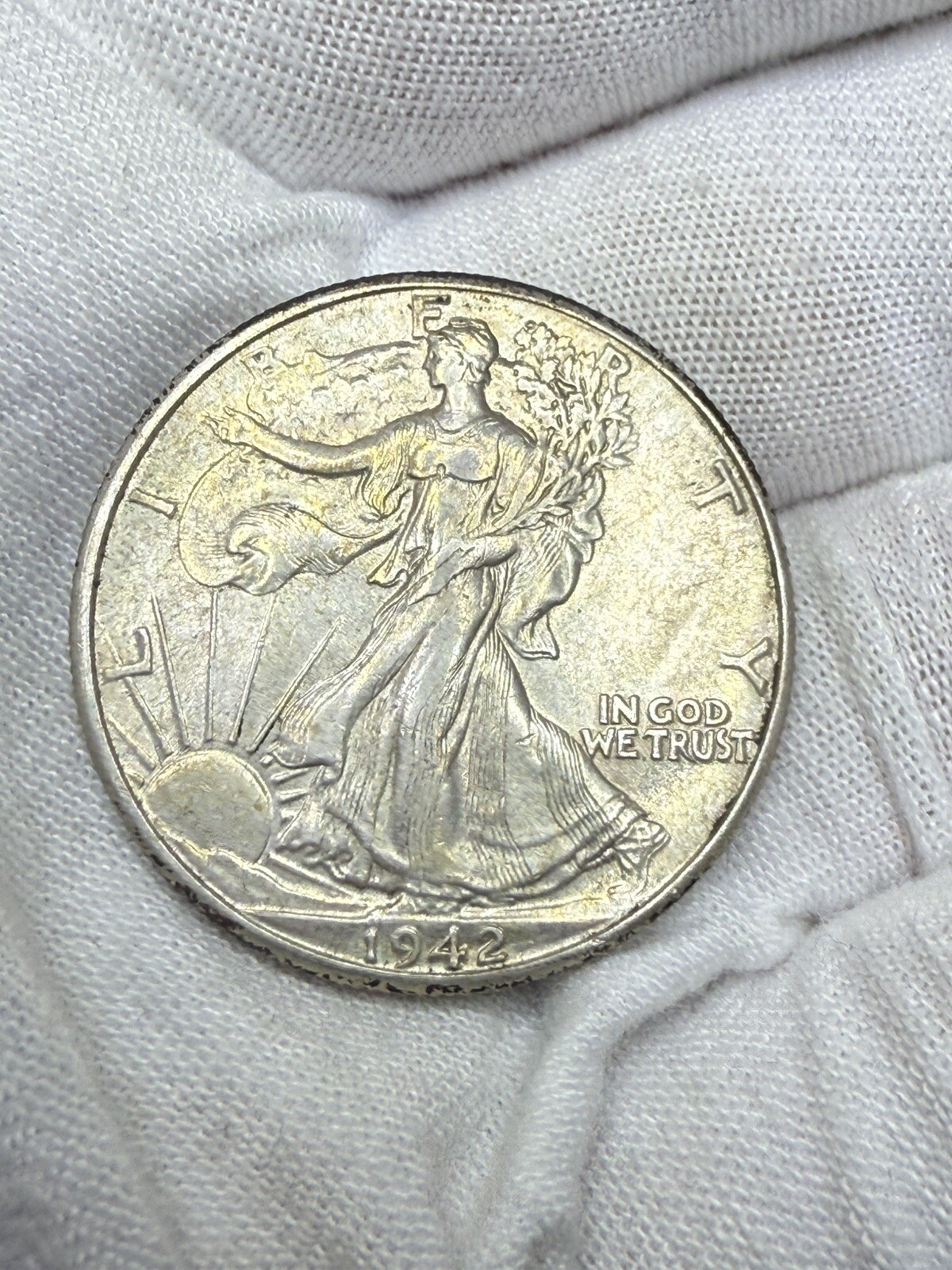 1942 (P) Walking Liberty Half Dollar 90% Silver AU+ Beautiful Tone D137